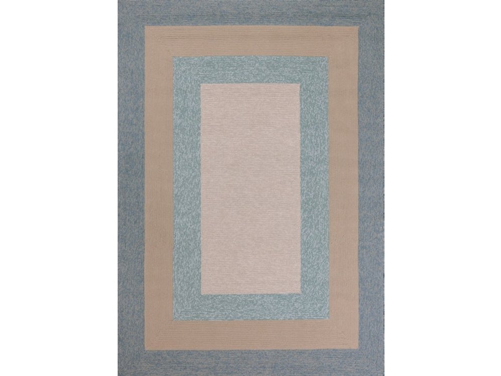 8' X 11' Blue And Beige Handmade Indoor Outdoor Area Rug