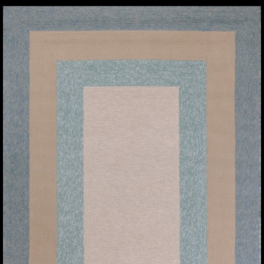 8' X 11' Blue And Beige Handmade Indoor Outdoor Area Rug