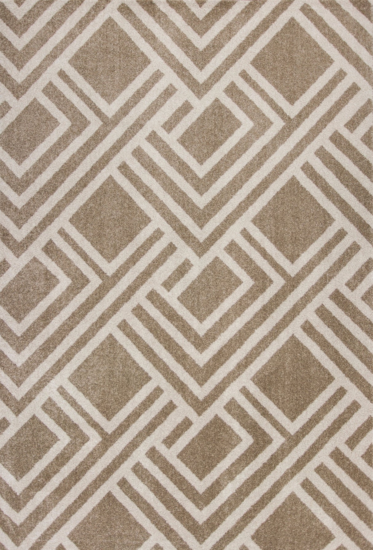 5' X 8' Beige Geometric Indoor Outdoor Area Rug