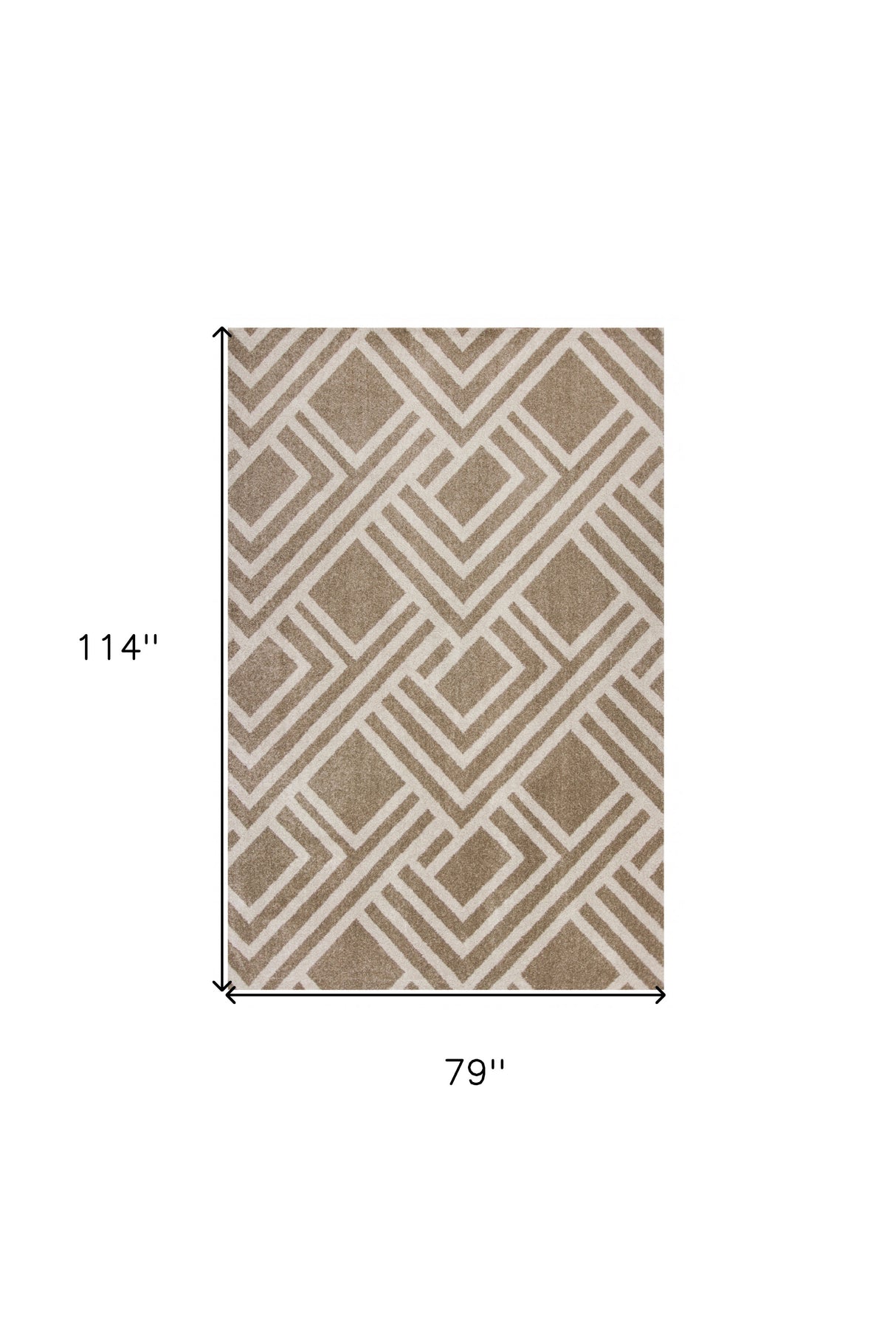 5' X 8' Beige Geometric Indoor Outdoor Area Rug