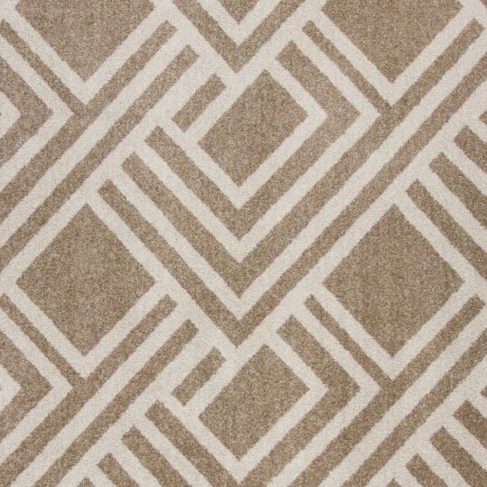 5' X 8' Beige Geometric Indoor Outdoor Area Rug