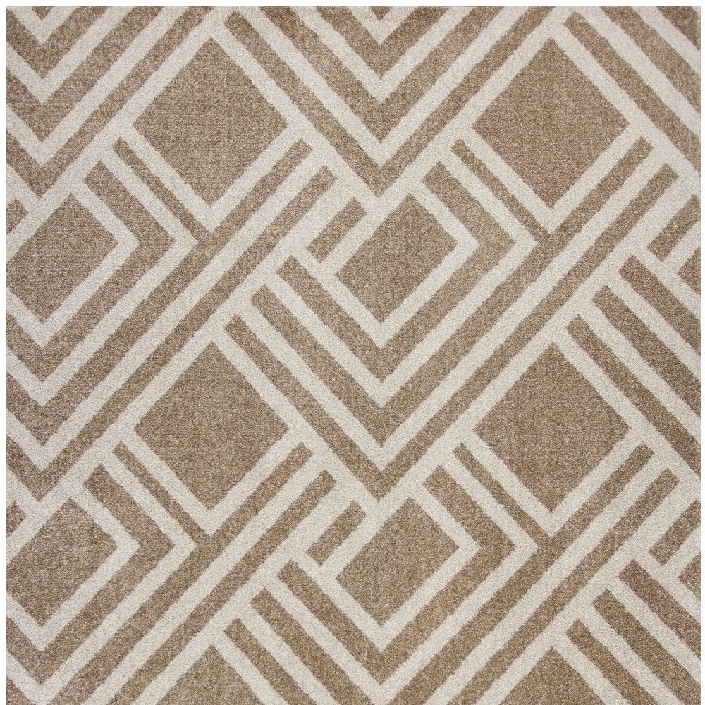 5' X 8' Beige Geometric Indoor Outdoor Area Rug