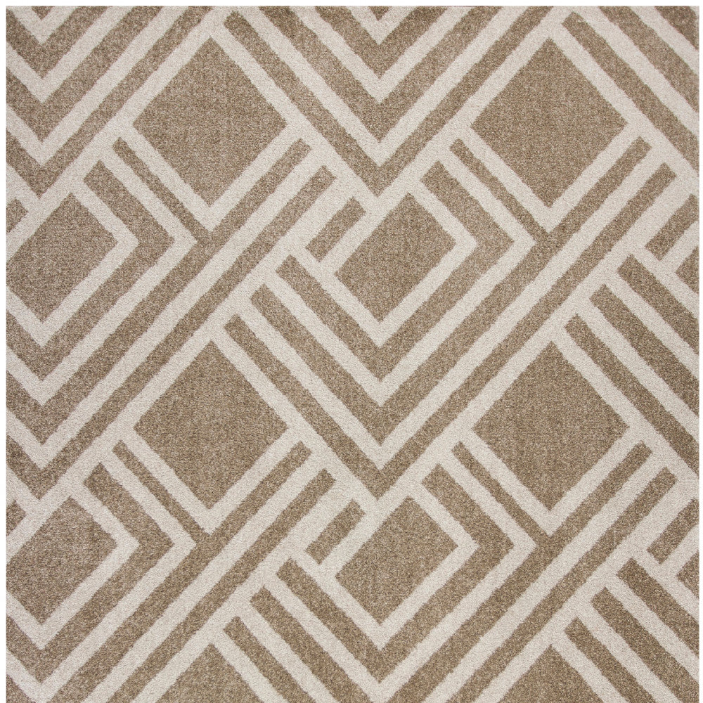 5' X 8' Beige Geometric Indoor Outdoor Area Rug