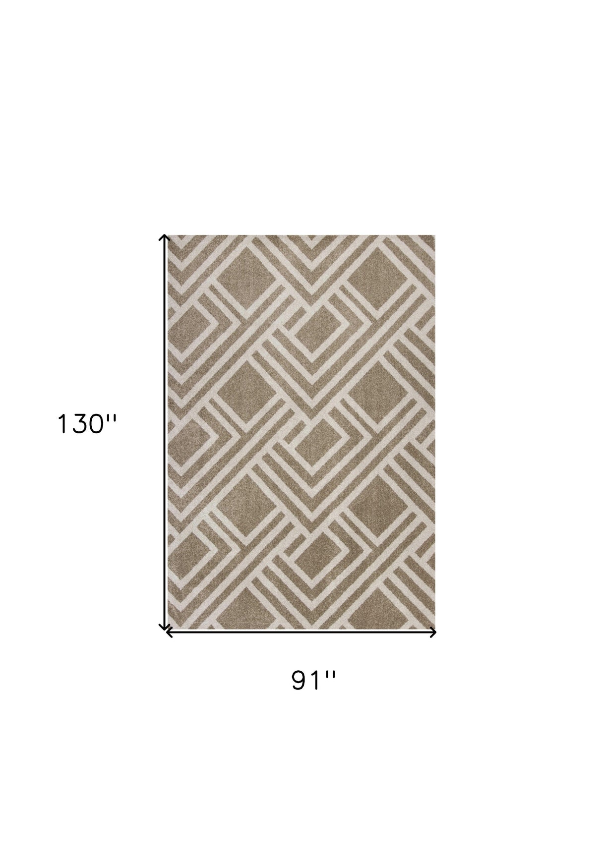 5' X 8' Beige Geometric Indoor Outdoor Area Rug