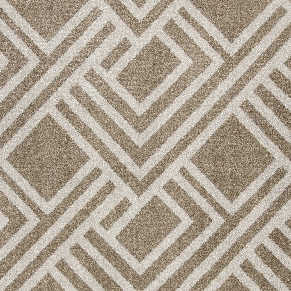 5' X 8' Beige Geometric Indoor Outdoor Area Rug
