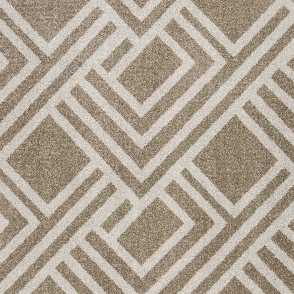 5' X 8' Beige Geometric Indoor Outdoor Area Rug