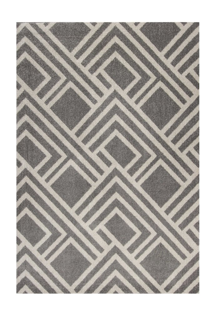 5' X 8' Gray Geometric Indoor Outdoor Area Rug