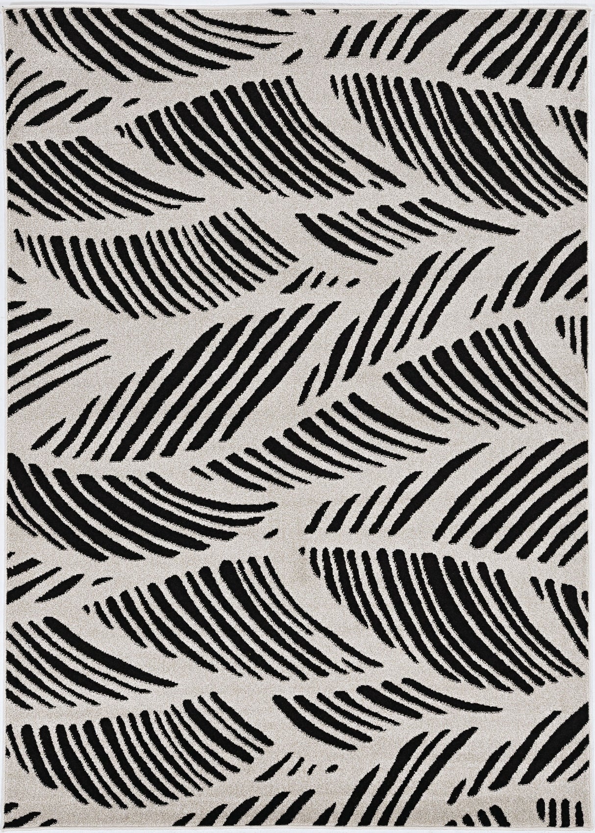 2' X 4' Black And White Abstract Indoor Outdoor Area Rug