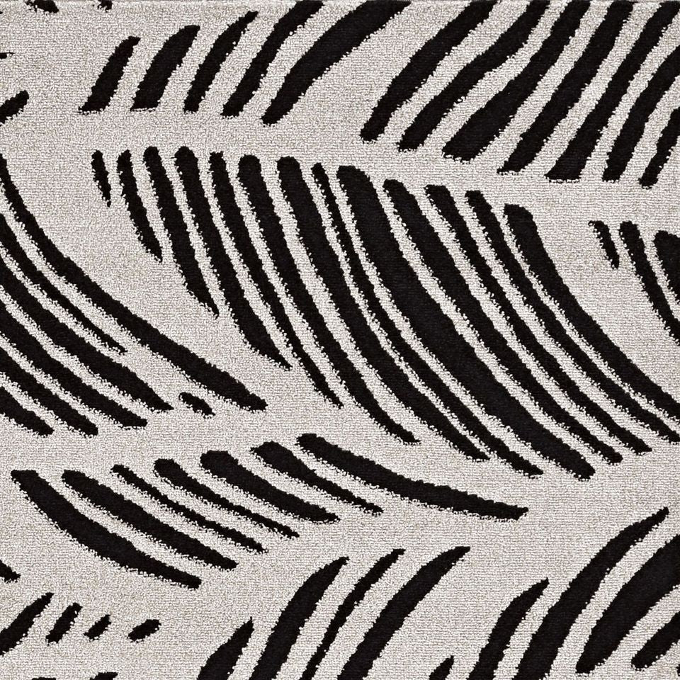 2' X 4' Black And White Abstract Indoor Outdoor Area Rug