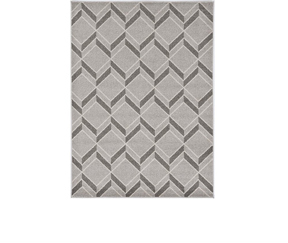 2' X 4' Green And Ivory Geometric Indoor Outdoor Area Rug