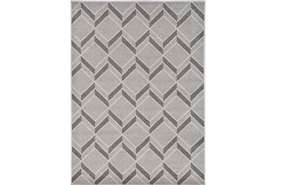 2' X 4' Green And Ivory Geometric Indoor Outdoor Area Rug