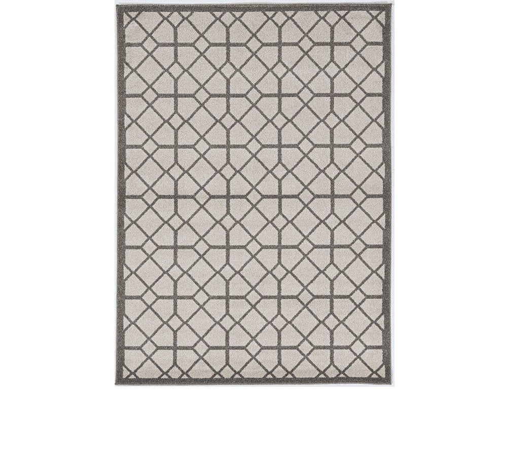 2' X 4' Ivory Geometric Indoor Outdoor Area Rug