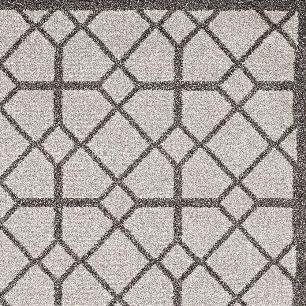 2' X 4' Ivory Geometric Indoor Outdoor Area Rug
