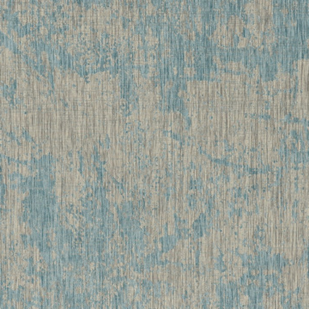 3' X 5' Teal Blue Abstract Indoor Outdoor Area Rug