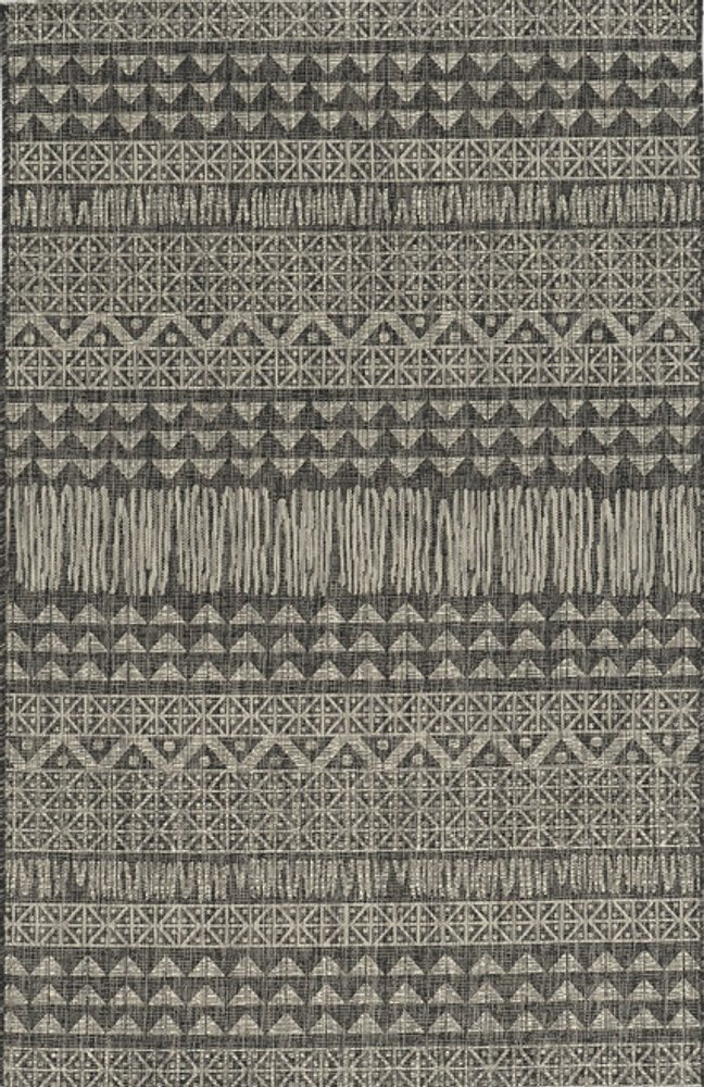 3' X 4' Charcoal Southwestern Indoor Outdoor Area Rug