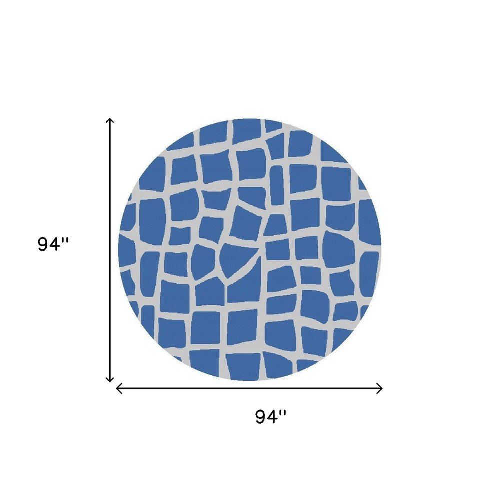 3' X 5' Blue And Gray Abstract Indoor Outdoor Area Rug