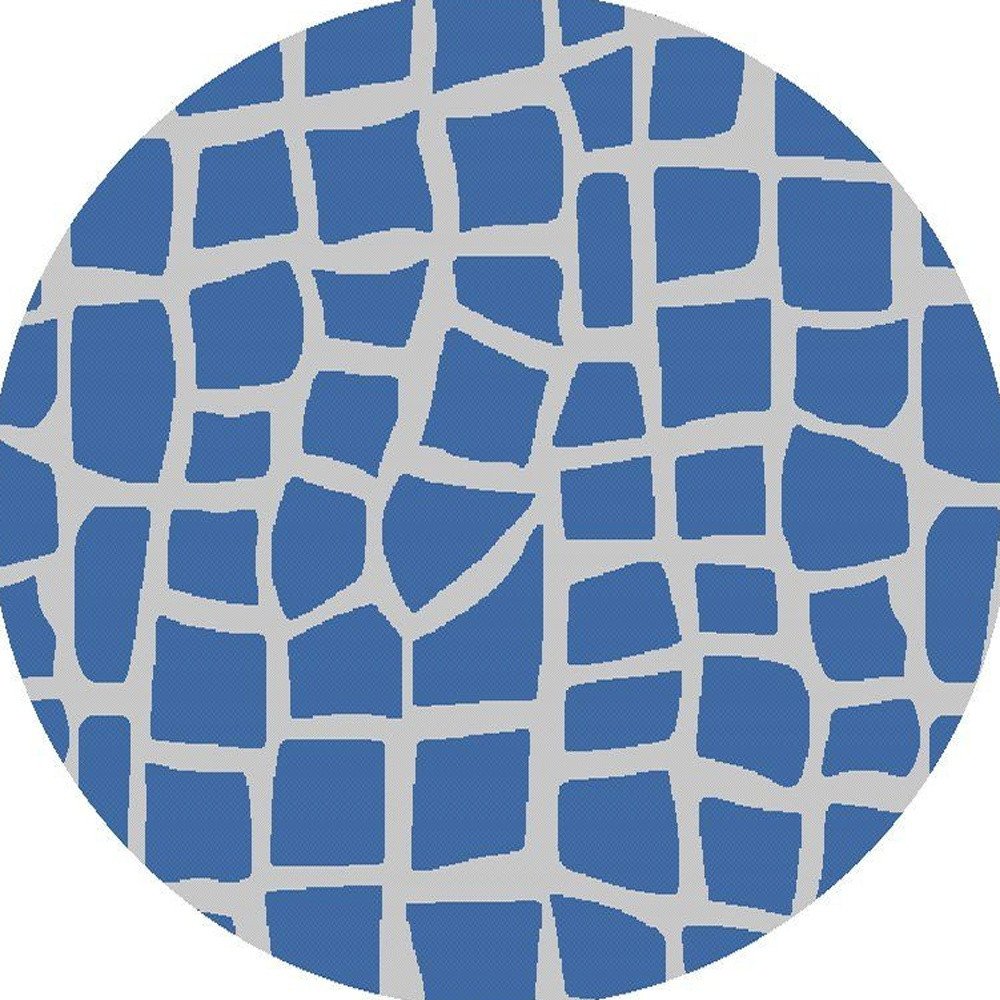 3' X 5' Blue And Gray Abstract Indoor Outdoor Area Rug