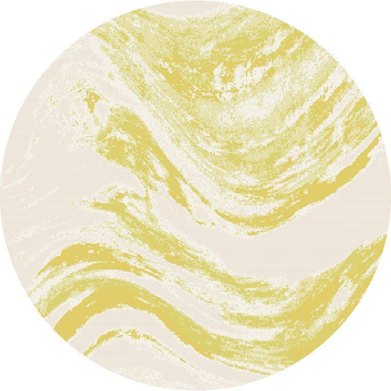 5' X 8' Gold And Ivory Abstract Indoor Outdoor Area Rug