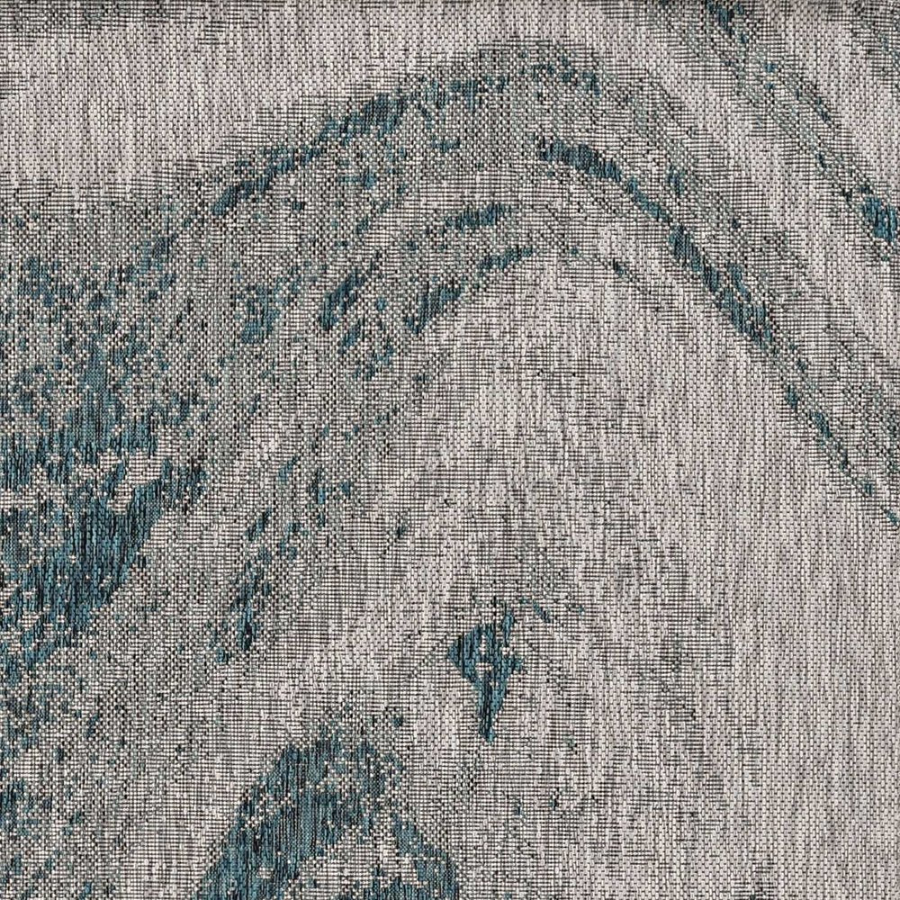 8' Gray Abstract Indoor Outdoor Area Rug