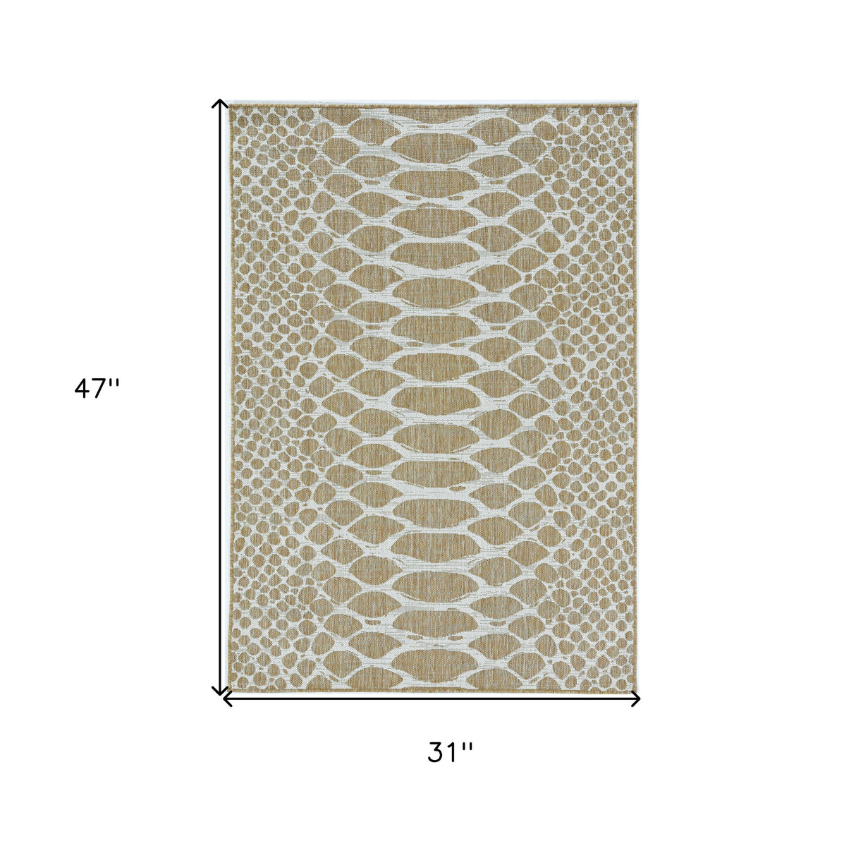 3' X 4' Ivory Abstract Indoor Outdoor Area Rug