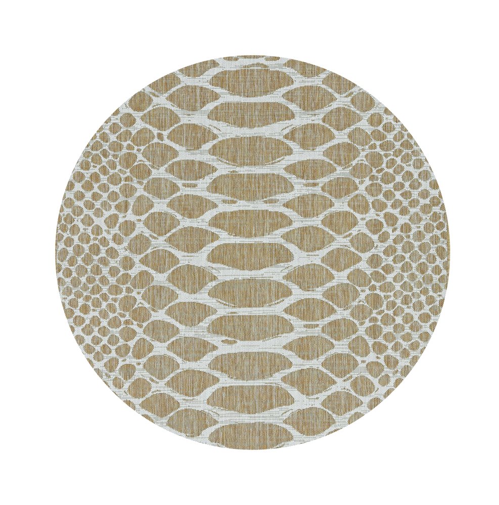 3' X 4' Ivory Abstract Indoor Outdoor Area Rug