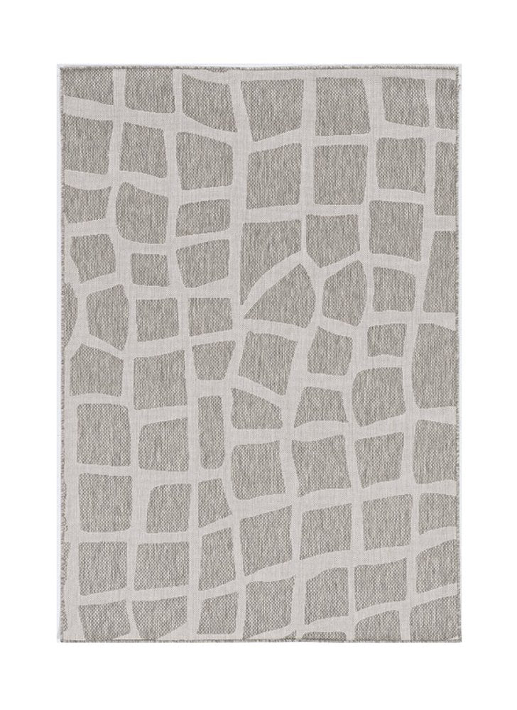 5' X 8' Gray Abstract Indoor Outdoor Area Rug