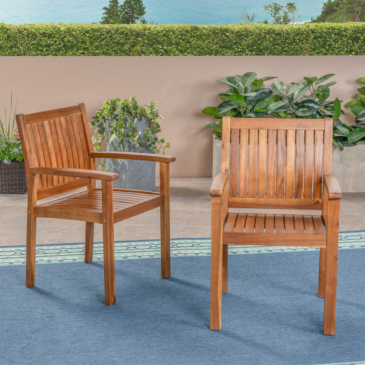 Amethyst - Outdoor Dining Chair With Slat Design (Set of 2) - Natural by Couch.com