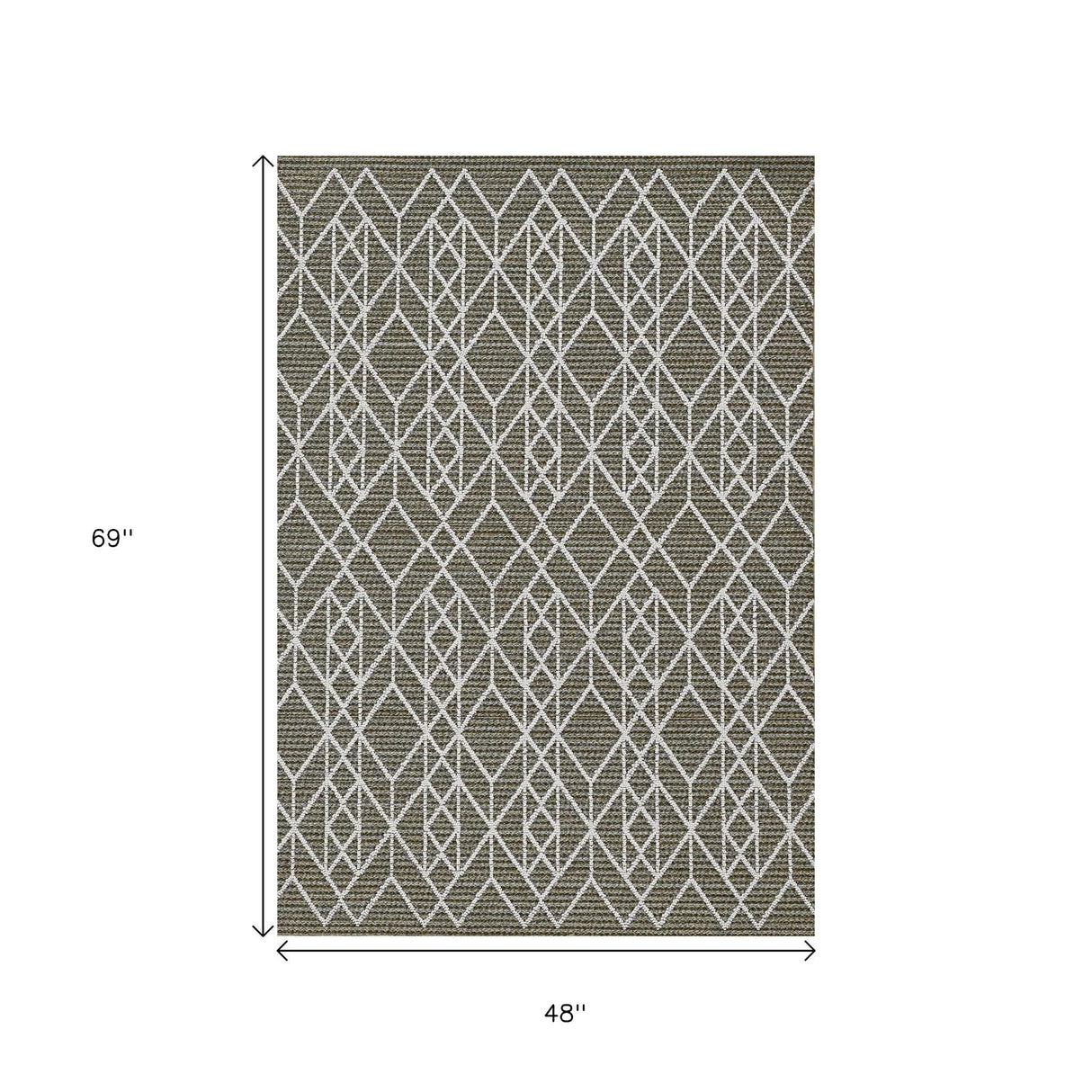4' X 6' Gray Southwestern Indoor Outdoor Area Rug
