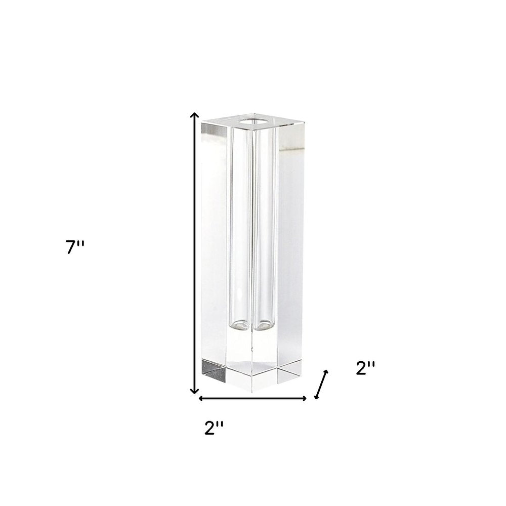 7" Clear Bud Lead Free Crystal Table Vase
