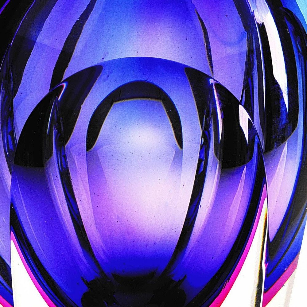 10" Purple Cylinder Crystal Glass Table Vase