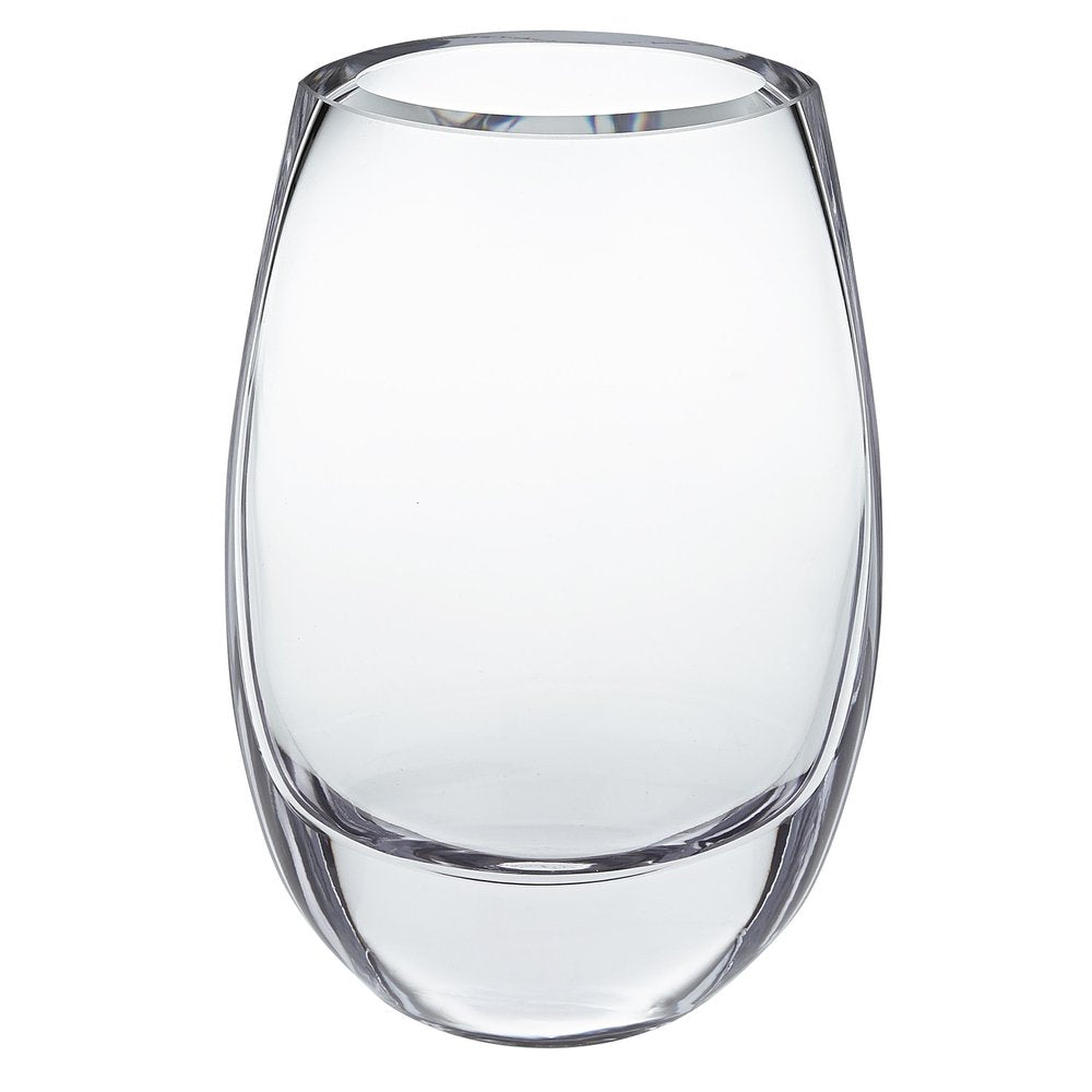 8" Clear Oval Crystal Glass Table Vase