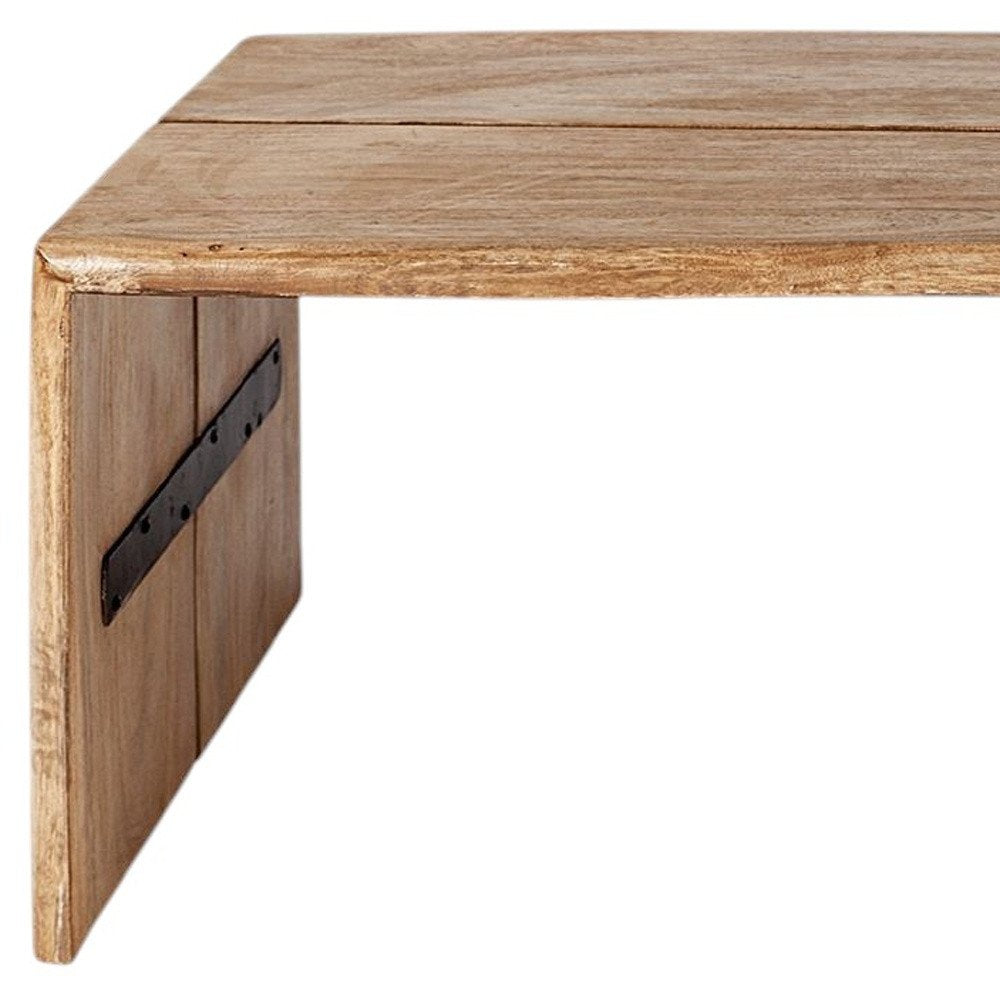 48" Brown Solid Wood Coffee Table