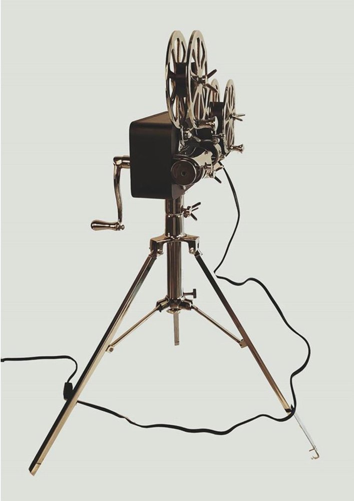 36" Black And Silver Tripod Floor Lamp With Metal Novelty Shade