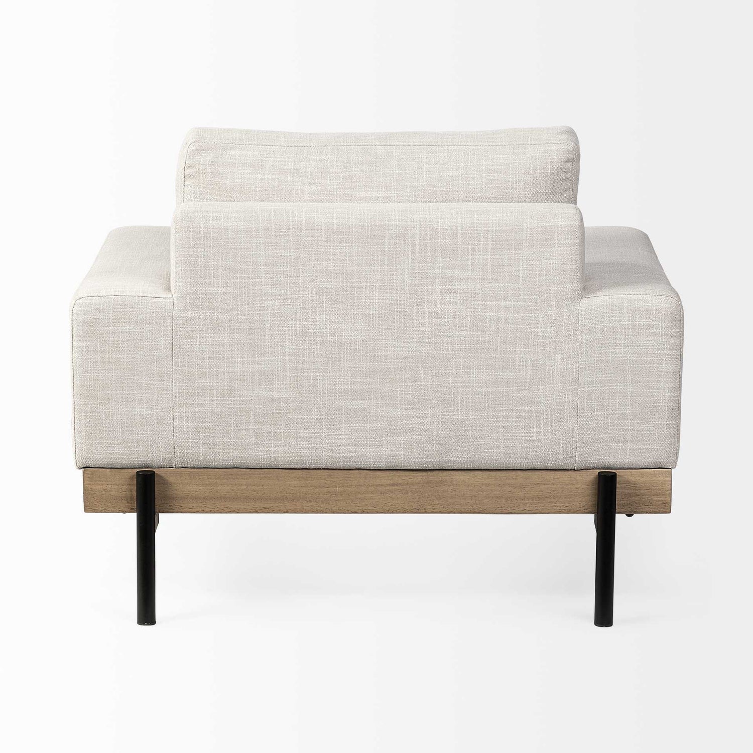 41" Cream and Black Fabric Arm Chair