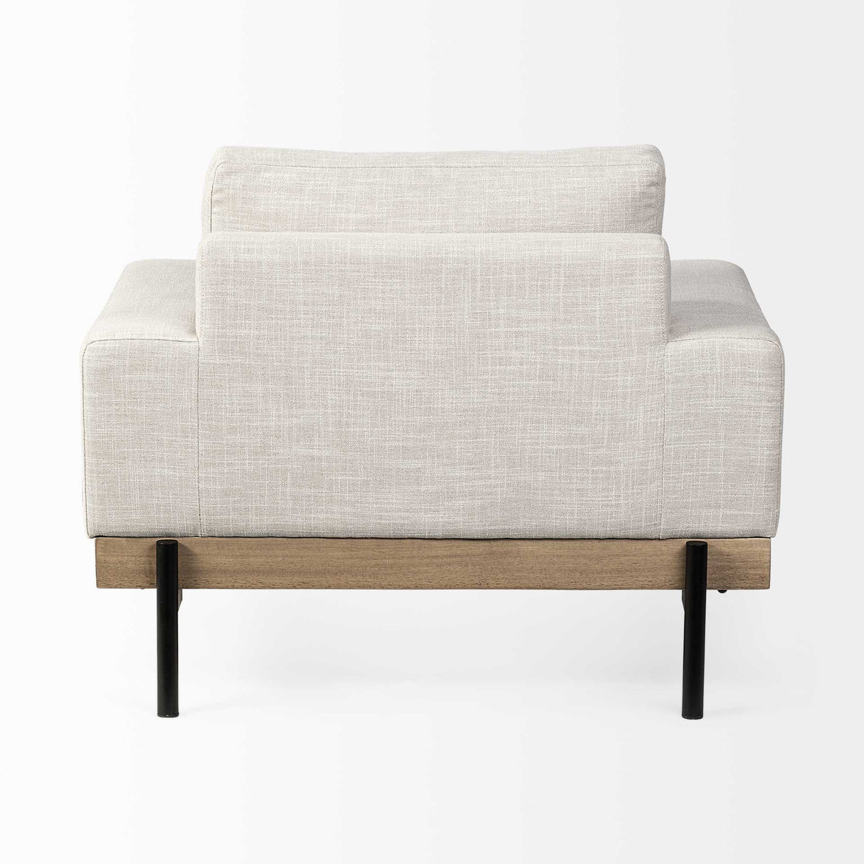 41" Cream and Black Fabric Arm Chair