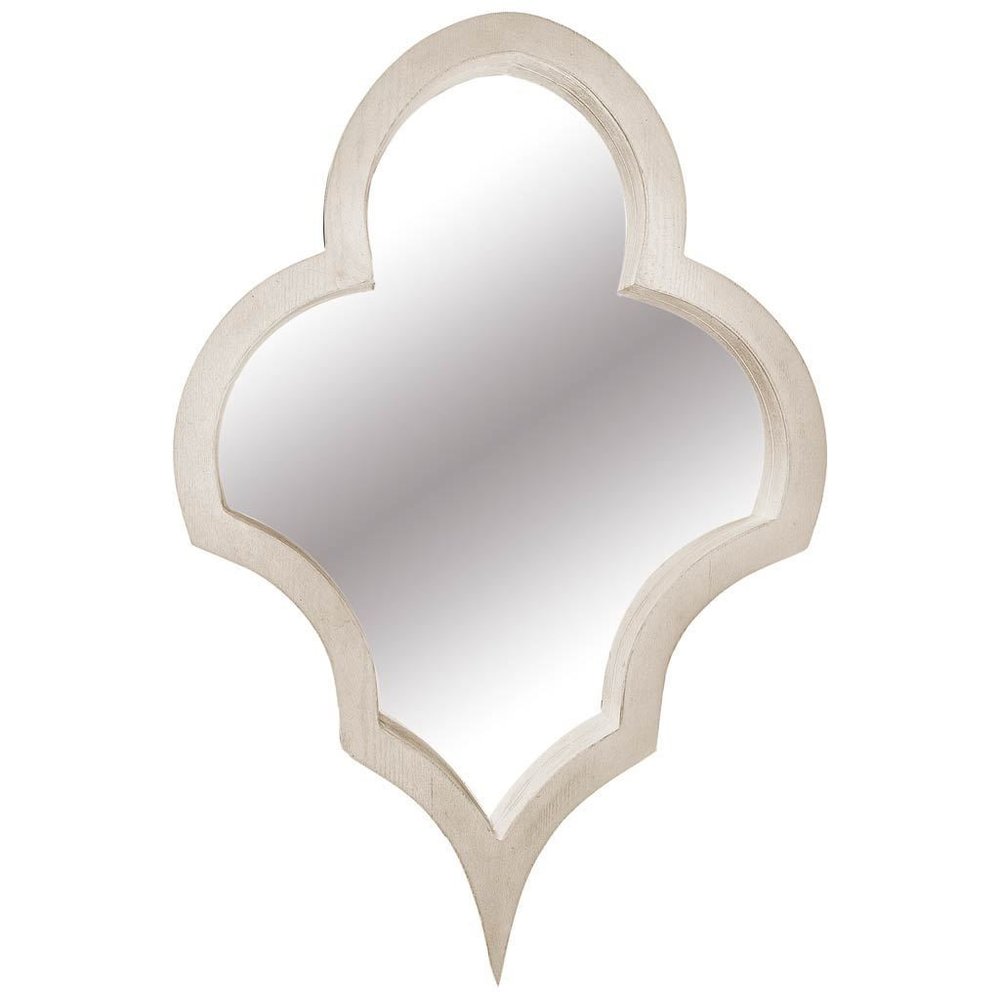 34" Natural Novelty Wood Framed Accent Mirror