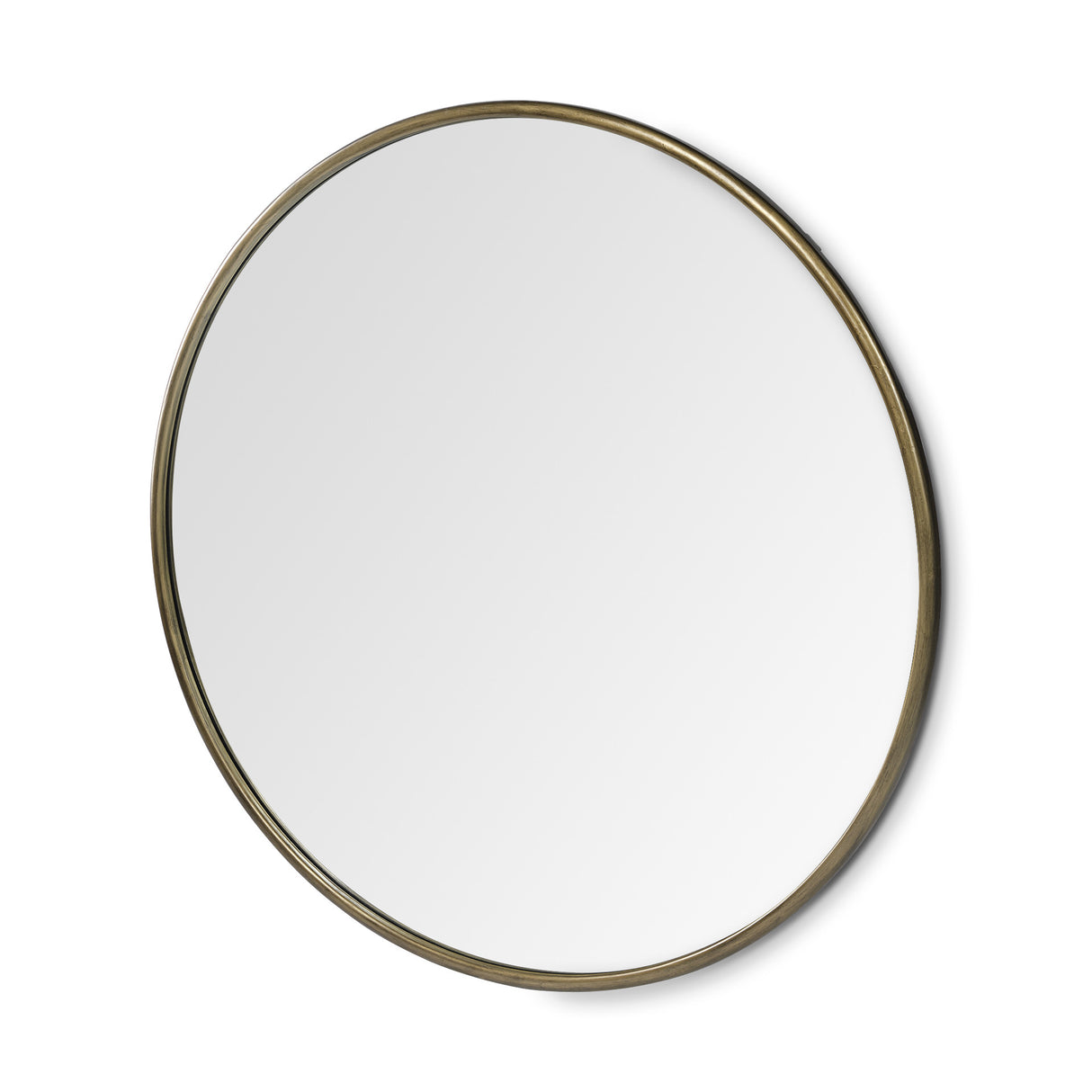 47" Gold Round Metal Framed Accent Mirror