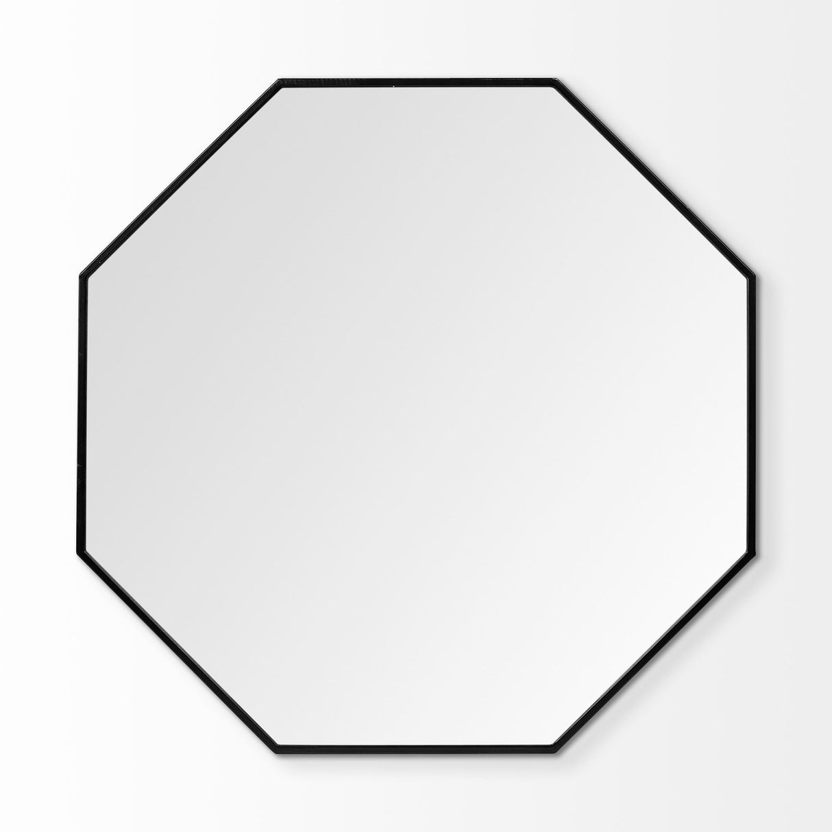 38" Black Octagon Metal Framed Bathroom Vanity Mirror