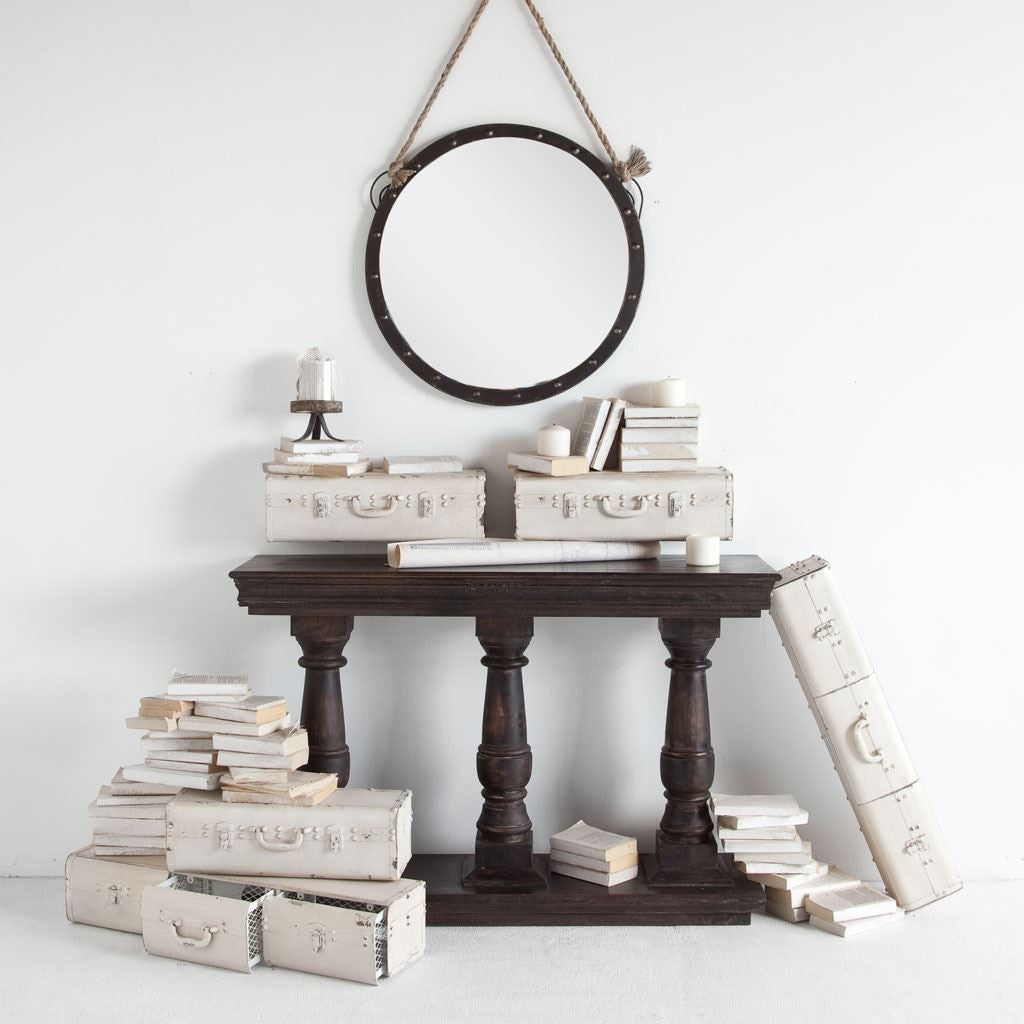 39" Black Metal Round Framed