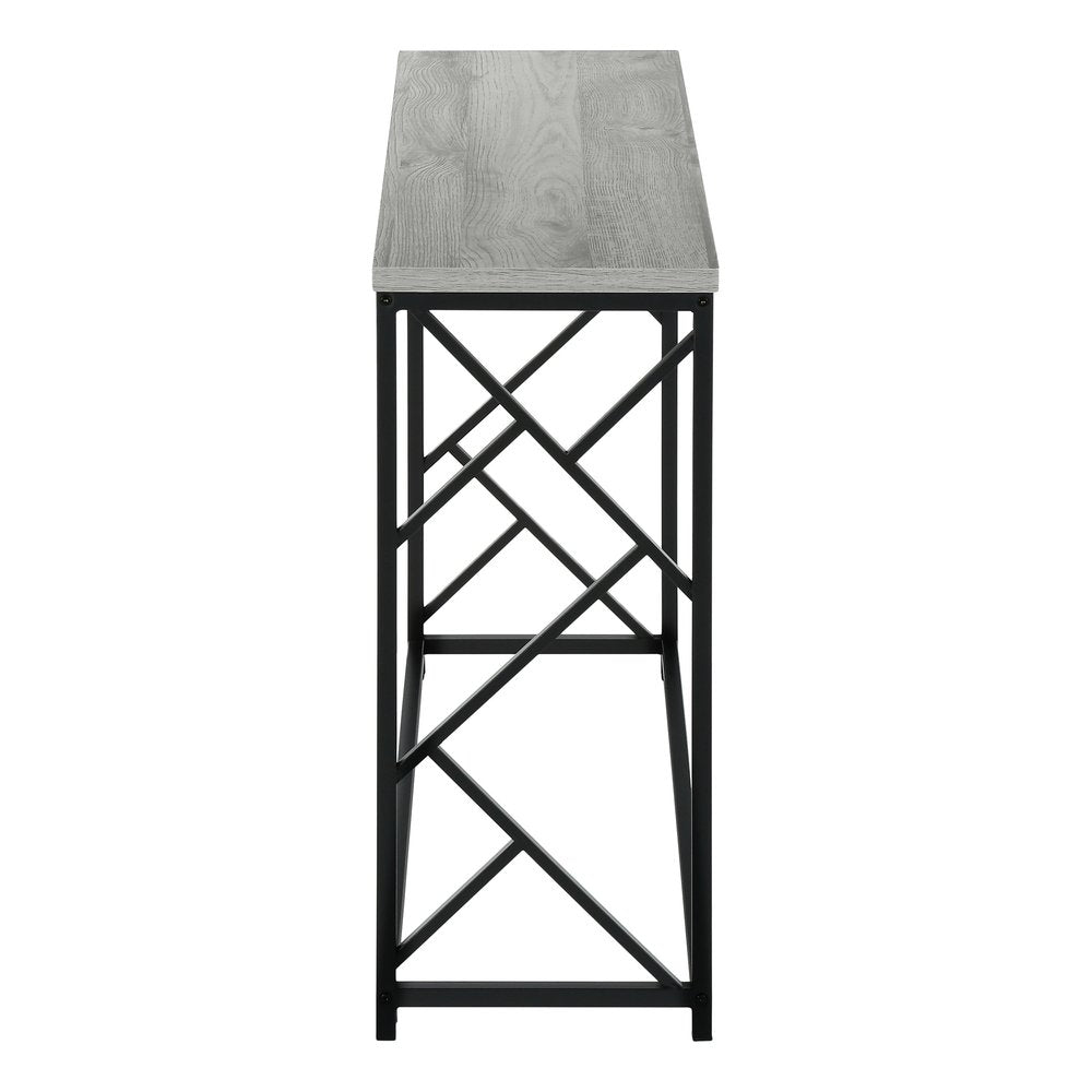 44" Gray and Black Frame Console Table