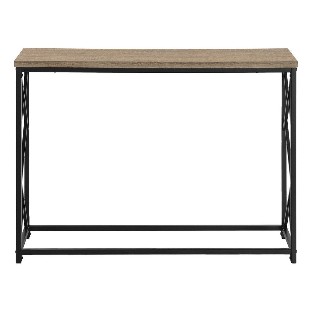 44" Taupe And Black Frame Console Table