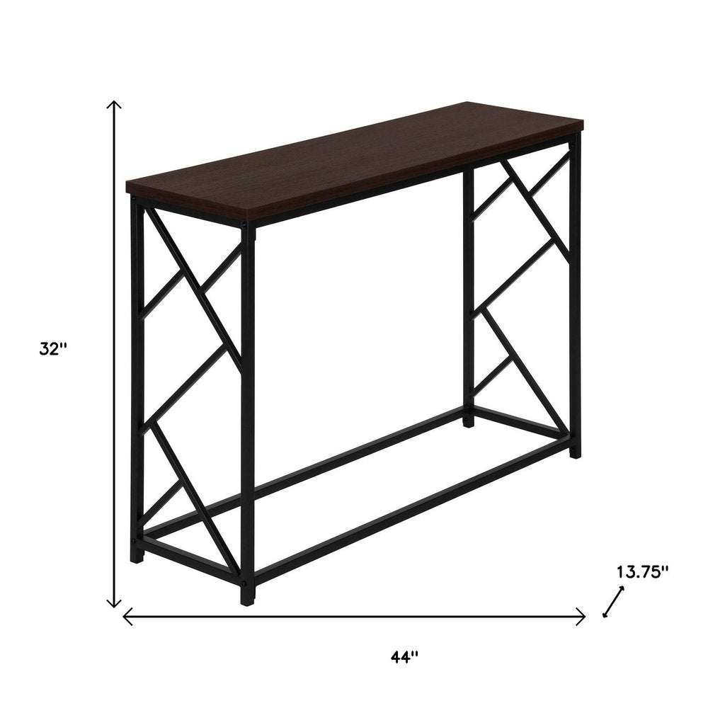 44" Brown And Black Frame Console Table