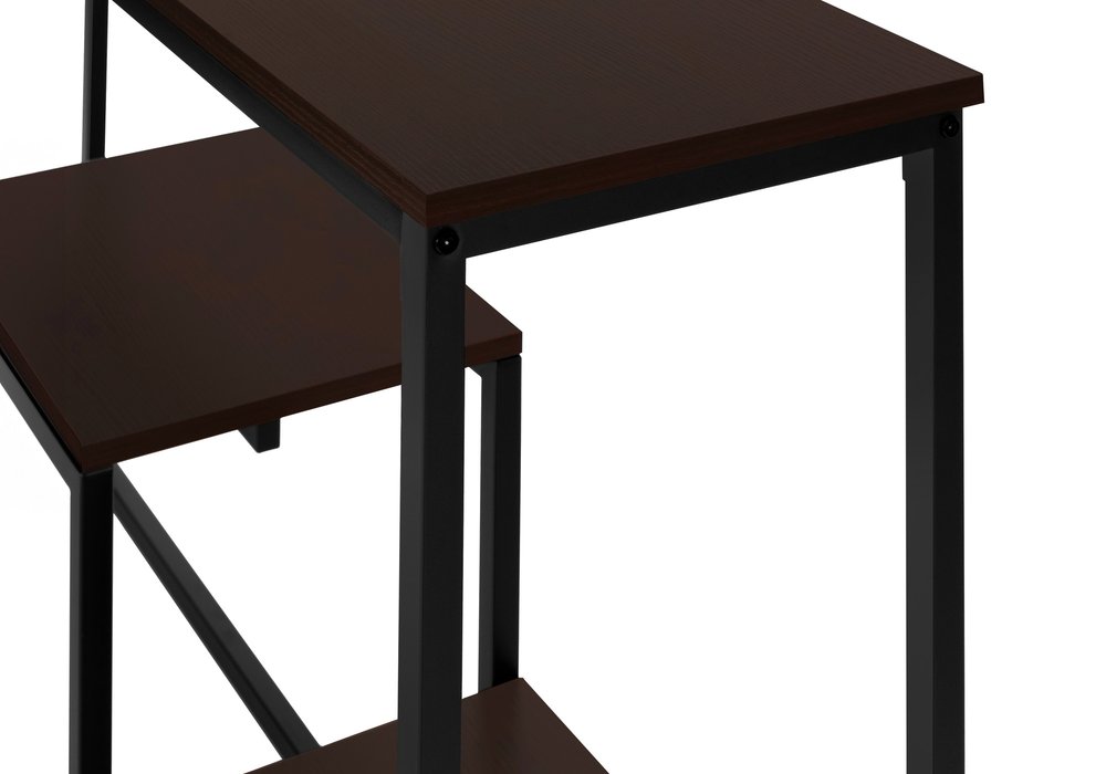 48" Brown and Black Frame Console Table With Shelves