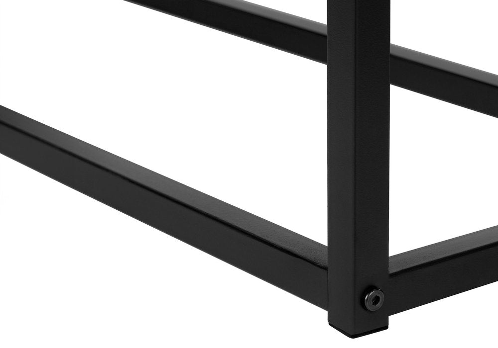 48" Brown and Black Frame Console Table With Shelves
