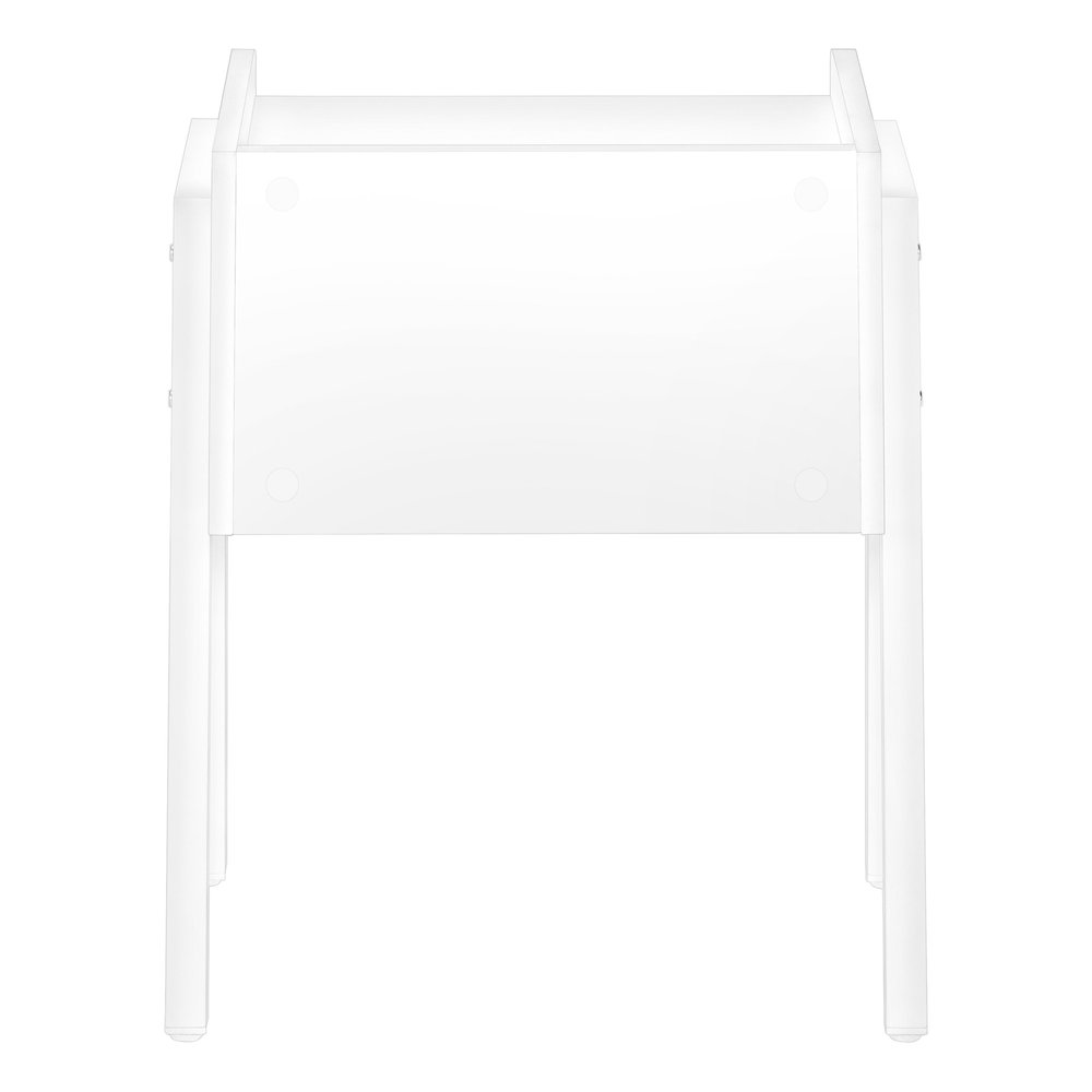 23" Rectangular White Accent Table With White Metal Legs