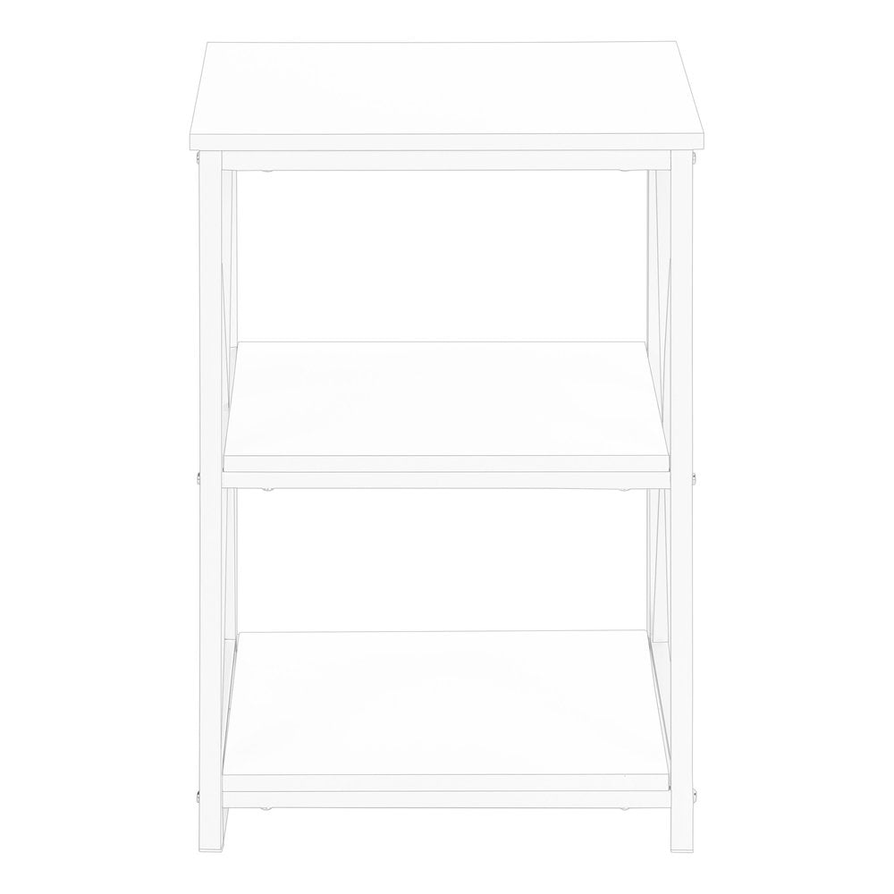 26" Rectangular White White Metal Accent Table