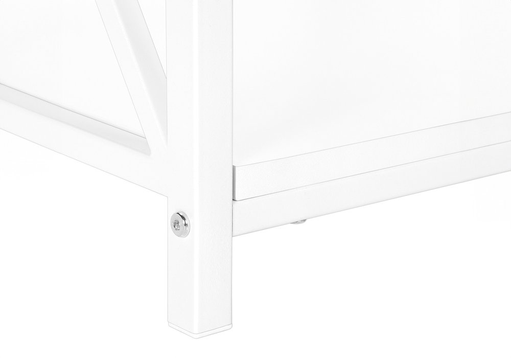 26" Rectangular White White Metal Accent Table