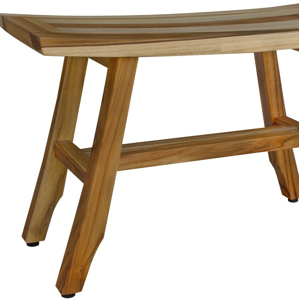 28" Natural Teak Rectangular Shower Bench
