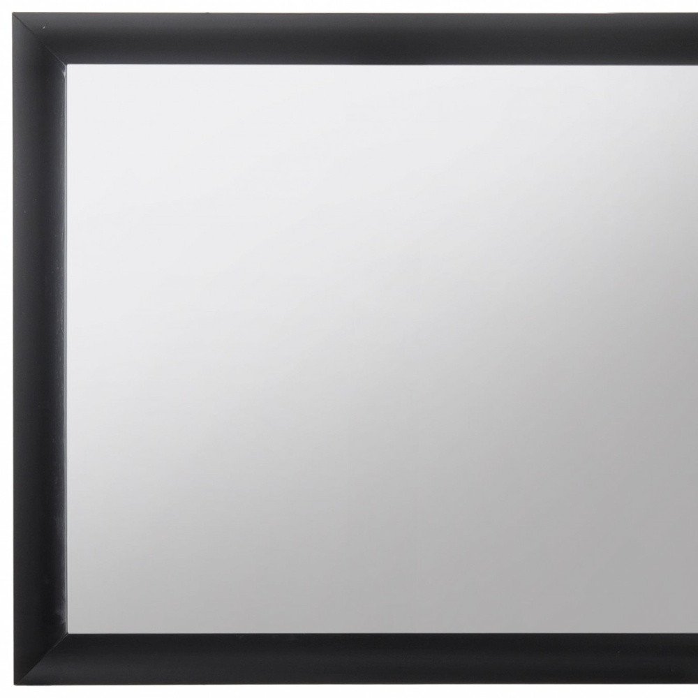 35" Black Square Wood Framed Mounted Dresser Mirror