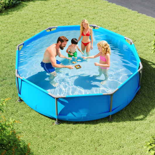 690/978/1158/1617 Gal Outdoor Family Swimming Pool with Metal Frame-10 x 10 ft